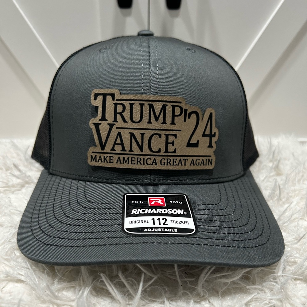 TRUMP VANCE 2024 Laser engraved Richardson 112 trucker hat.